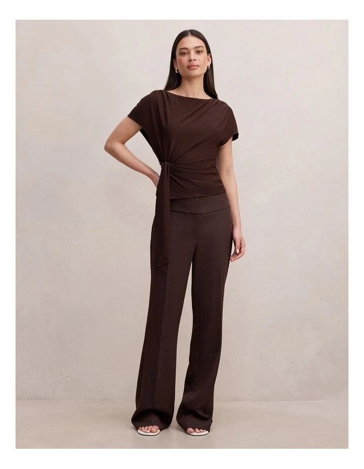 Celine Tie Detail Top in Brown image 5