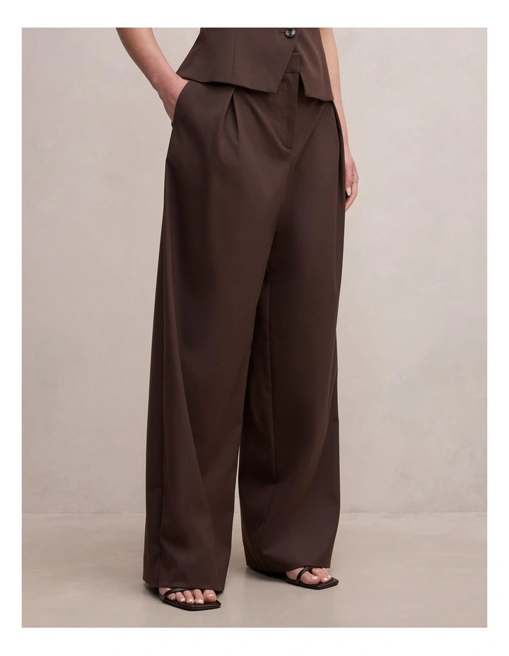 Orla Overlap Pants in Brown image 3