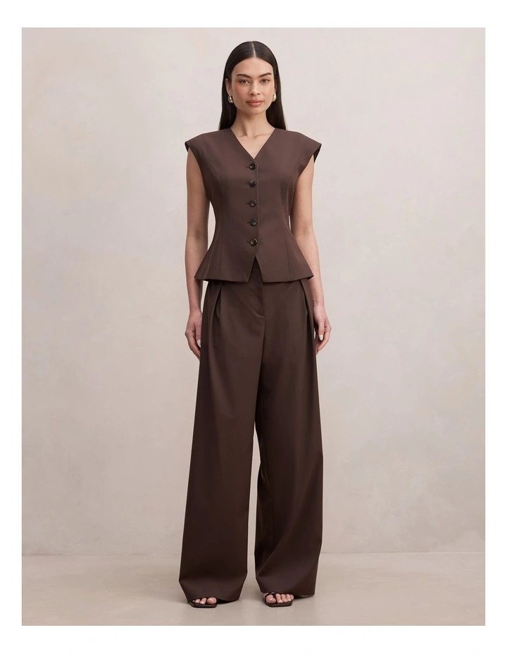 Orla Overlap Pants in Brown image 5