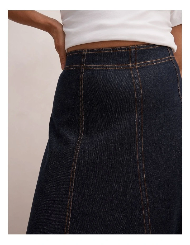 Georgia Denim Maxi Skirt in Blue image 4