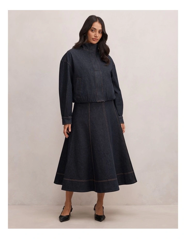 Georgia Denim Maxi Skirt in Blue image 5