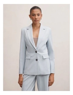 Cecilia Nipped Waist Blazer in Blue