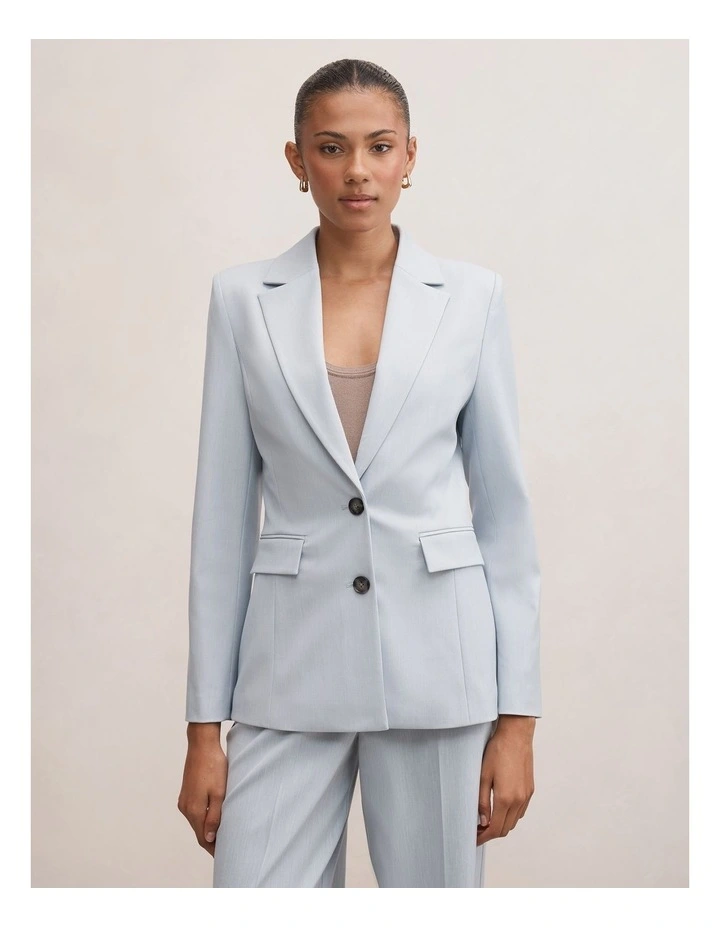 Cecilia Nipped Waist Blazer in Blue image 1