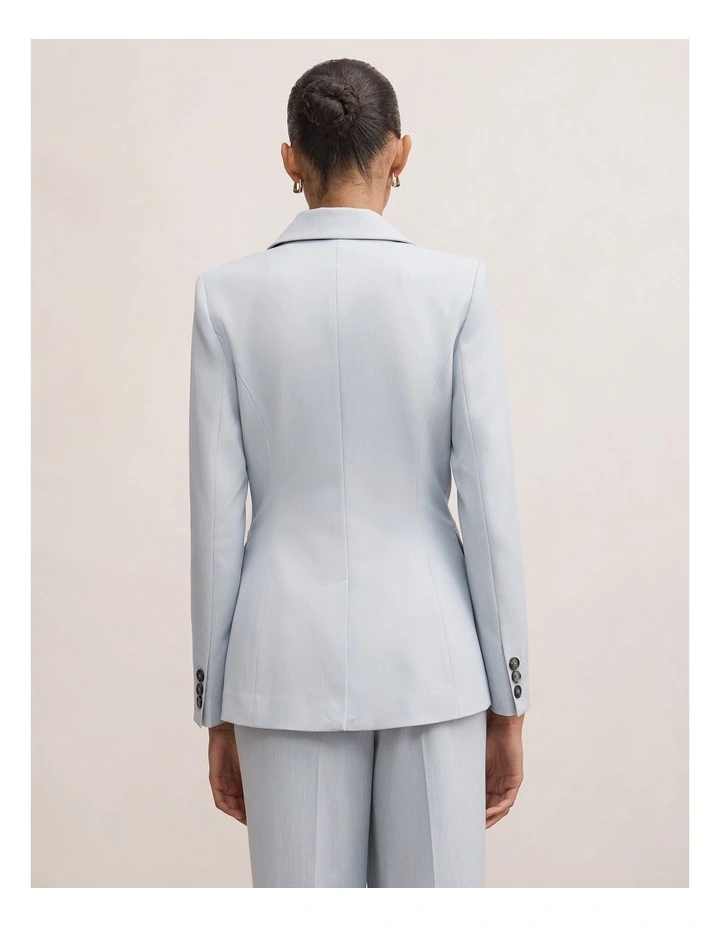 Cecilia Nipped Waist Blazer in Blue image 2