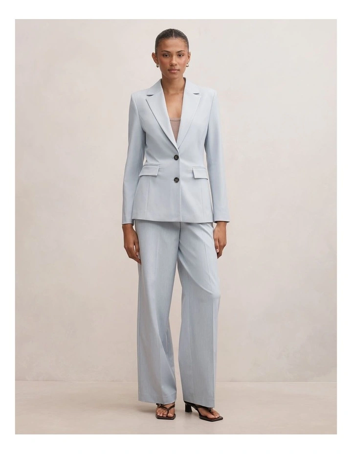 Cecilia Nipped Waist Blazer in Blue image 5