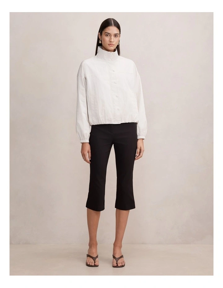 Eliza Funnel Neck Windbreaker Jacket in White image 5