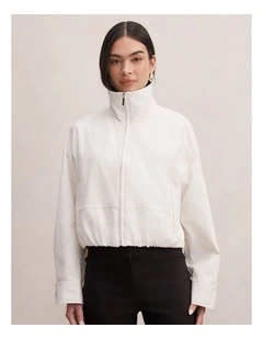 Brooke Funnel Neck Jacket in White