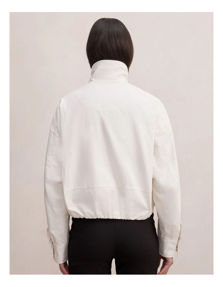 Brooke Funnel Neck Jacket in White image 2