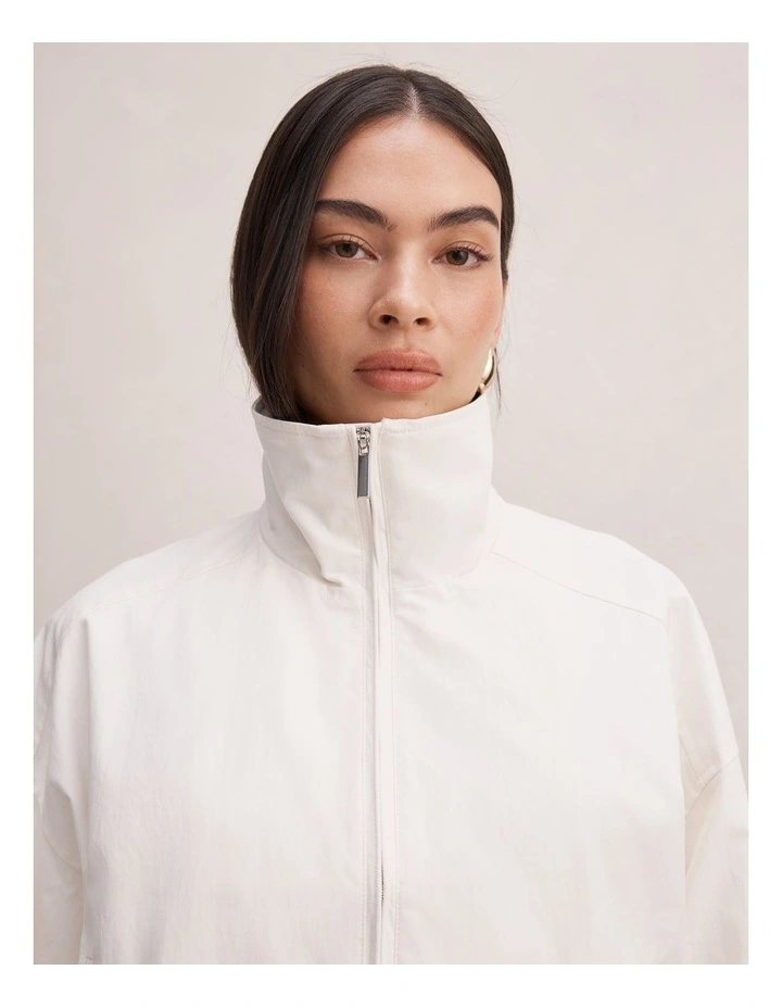Brooke Funnel Neck Jacket in White image 4