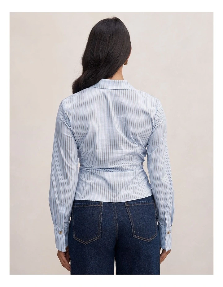 Ainsley Gathered Shirt in Blue image 2