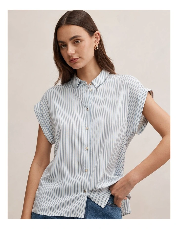 Tia Collared Button Shirt in Multi image 4