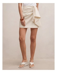 Lexi Drape Mini Skirt in Cream