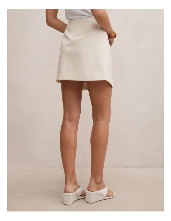 Lexi Drape Mini Skirt in Cream image 2