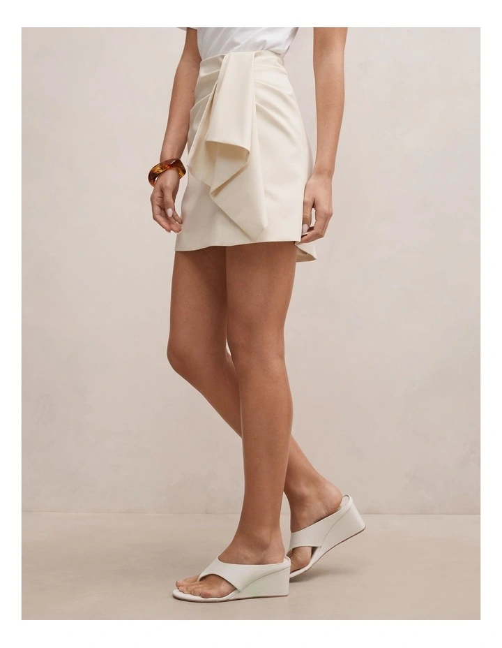 Lexi Drape Mini Skirt in Cream image 3
