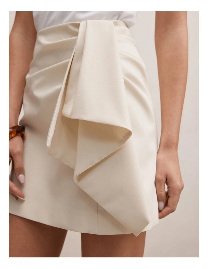 Lexi Drape Mini Skirt in Cream image 4