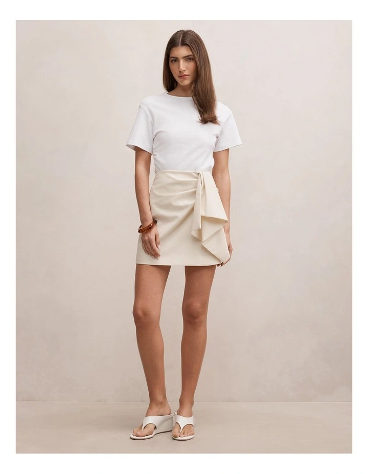 Lexi Drape Mini Skirt in Cream image 5