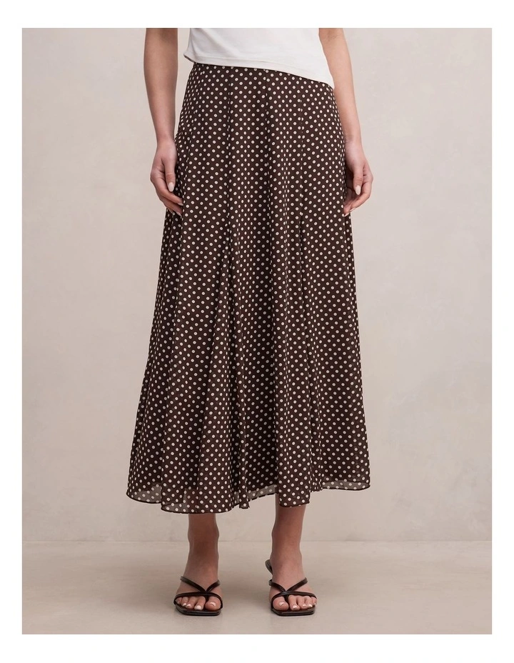 Allison Godet Midi Skirt in Brown image 1