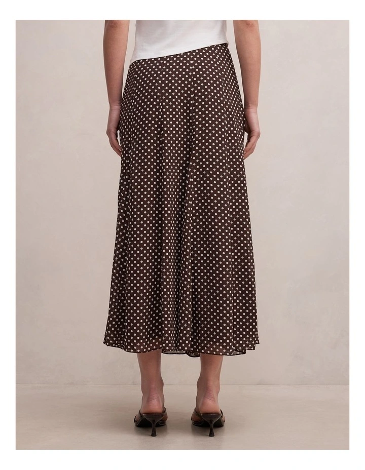 Allison Godet Midi Skirt in Brown image 2