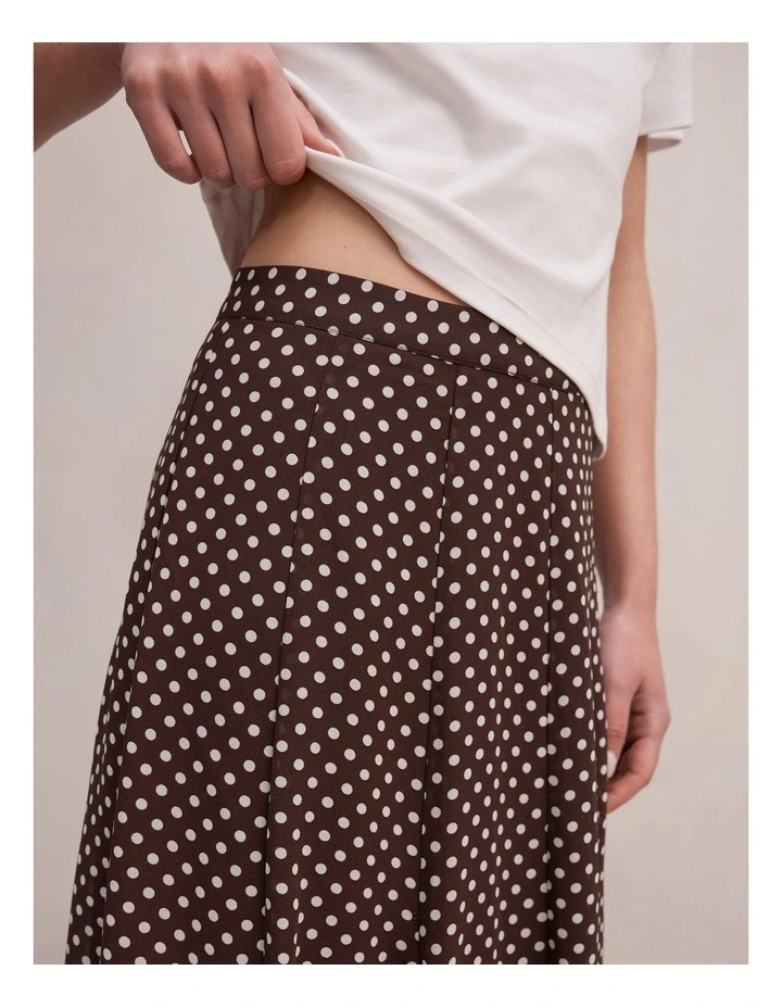 Allison Godet Midi Skirt in Brown image 4