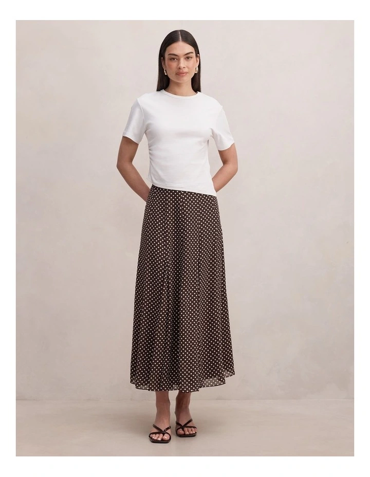 Allison Godet Midi Skirt in Brown image 5