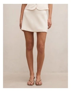 Tarni Satin Mini Skirt in Cream