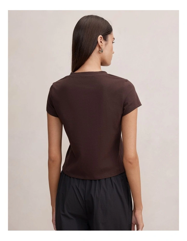 Portia V-Neck Baby T-shirt in Brown image 2