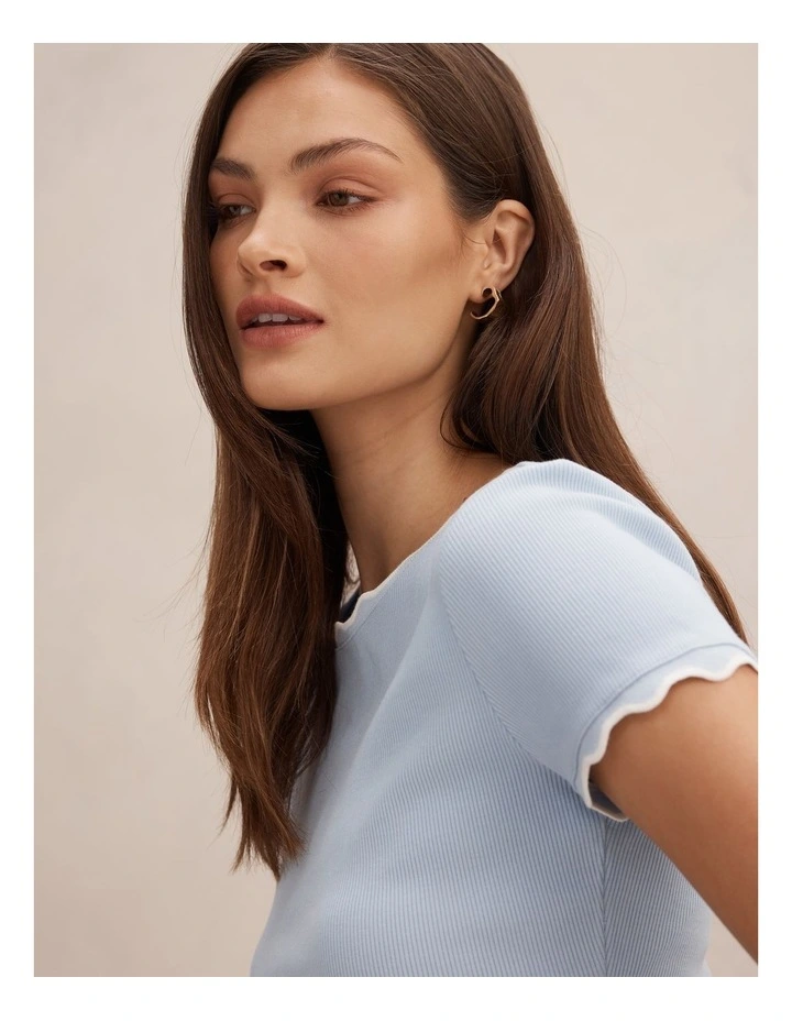 Rebecca Scallop Trim TinShirt in Blue image 4