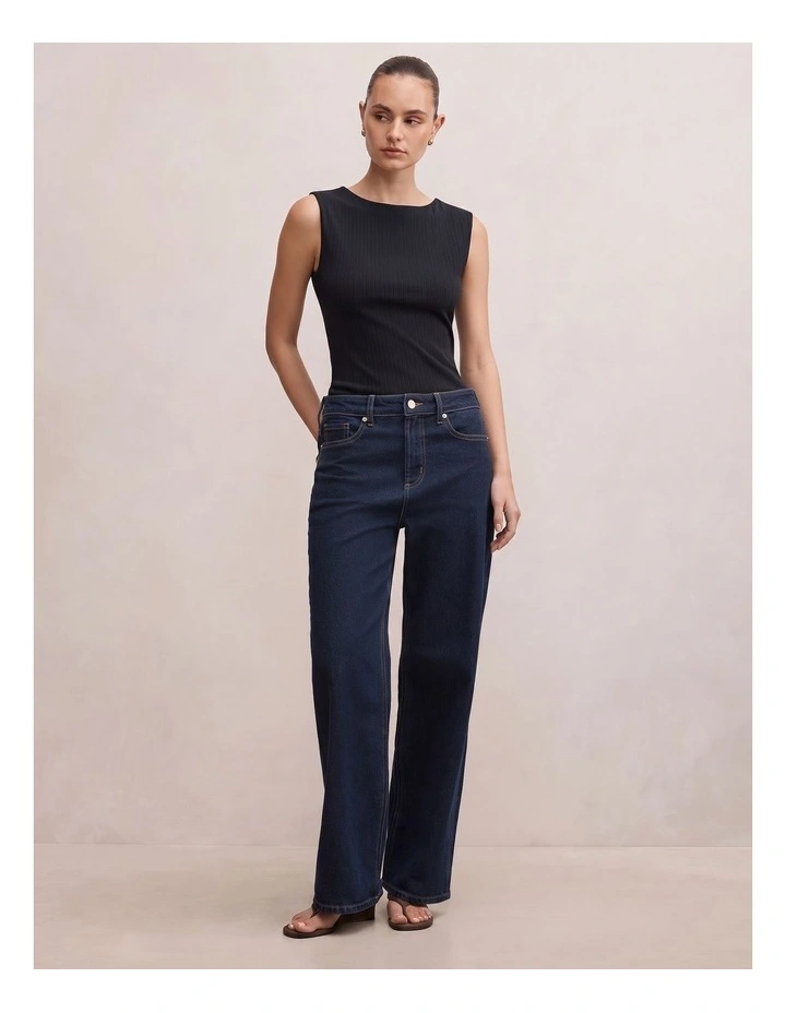 Frankie Boat Neck Tank Top in Black image 5