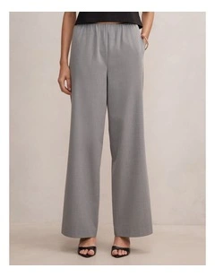 Casey Elastic Waist Wide Leg Pants in Grey