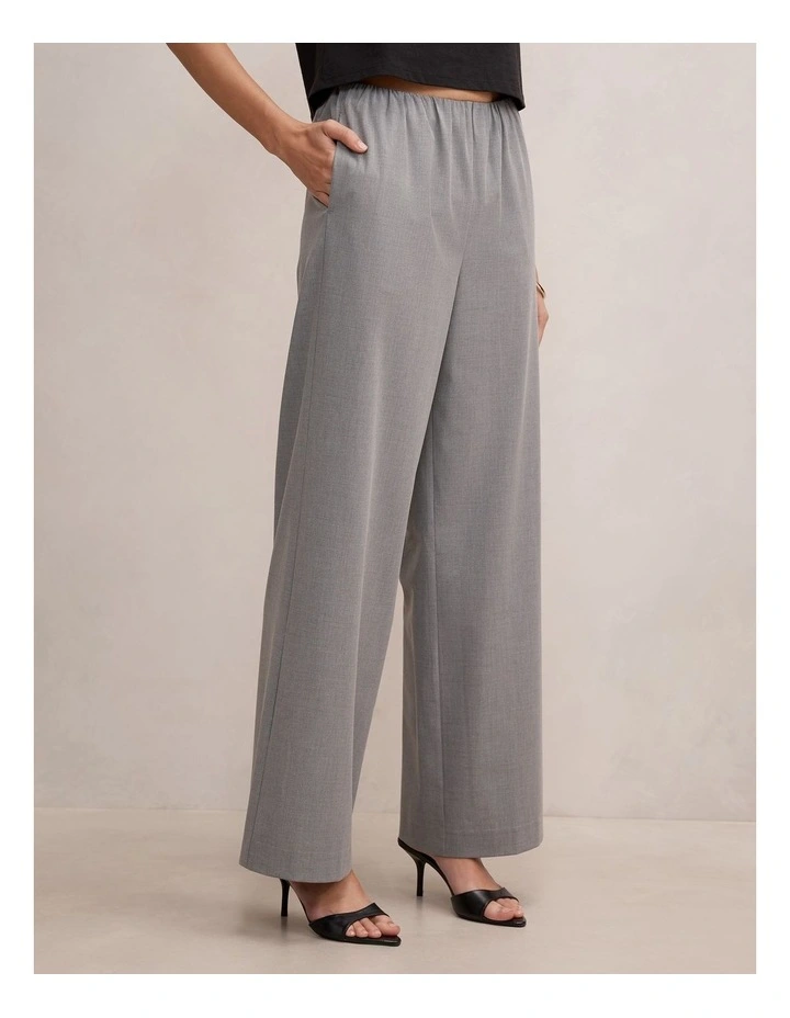 Casey Elastic Waist Wide Leg Pants in Grey image 3