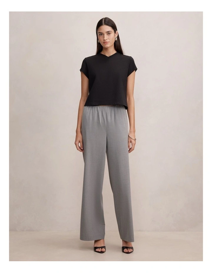 Casey Elastic Waist Wide Leg Pants in Grey image 5