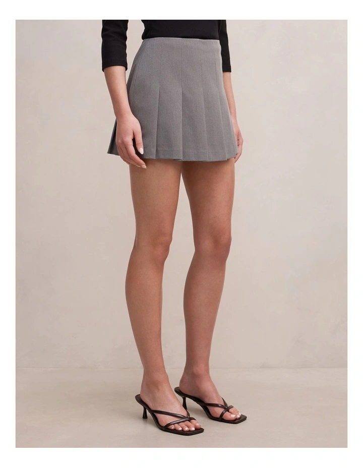 Tara Pleated Skort in Grey image 3