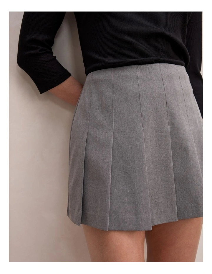 Tara Pleated Skort in Grey image 4