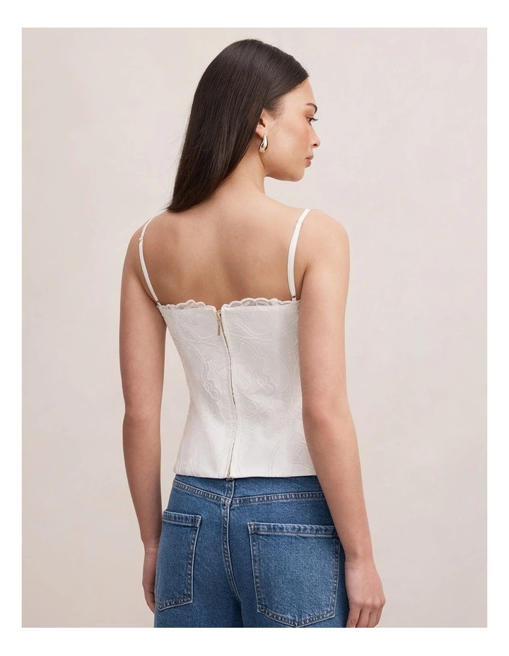 Hannah Lace Corset Top in White image 2