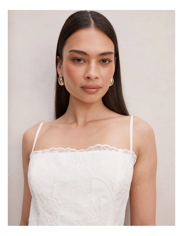 Hannah Lace Corset Top in White image 4