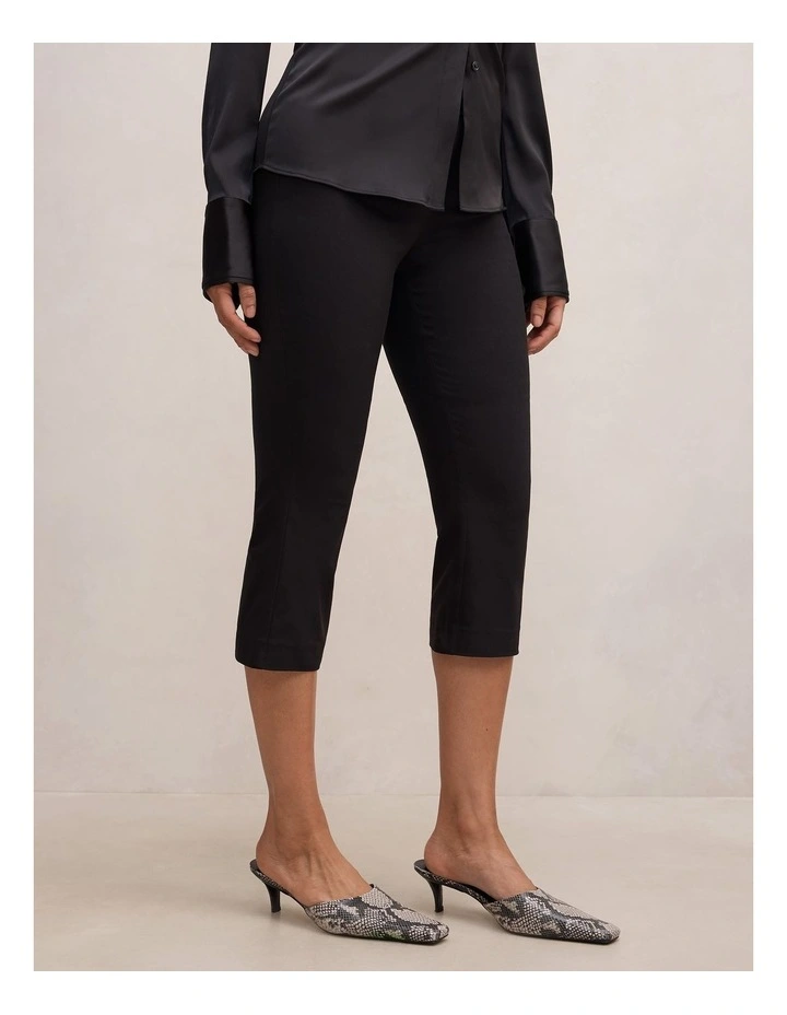 Alexis Flared Hem Capri Pants in Black image 3