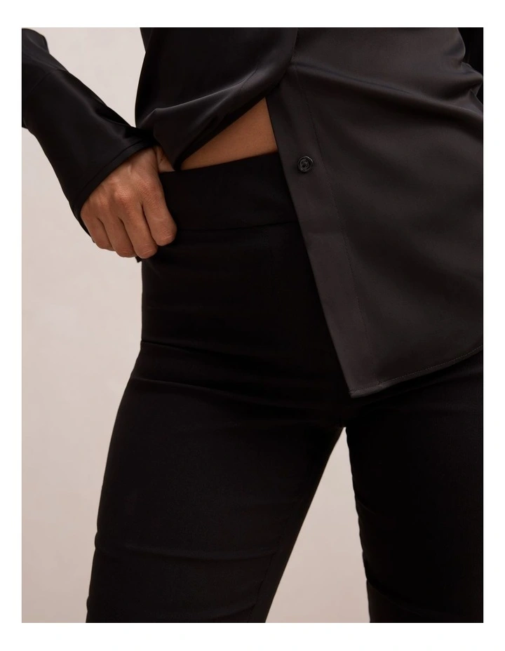 Alexis Flared Hem Capri Pants in Black image 4