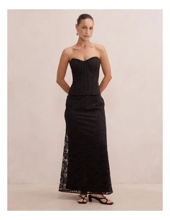 Myla Corset Lace Maxi Dress in Black