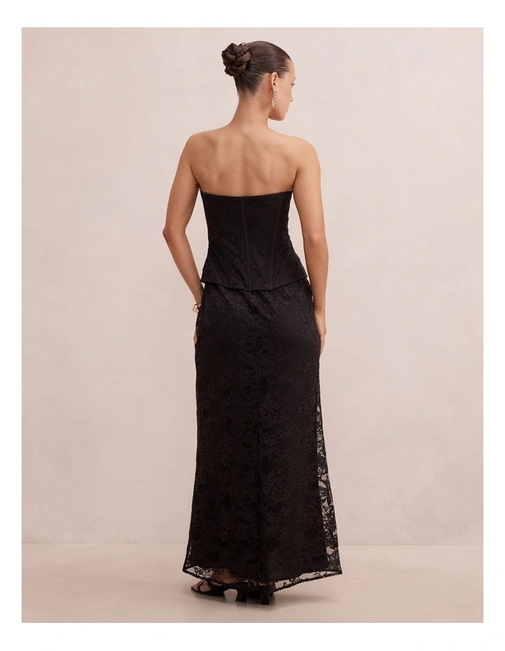 Myla Corset Lace Maxi Dress in Black image 2