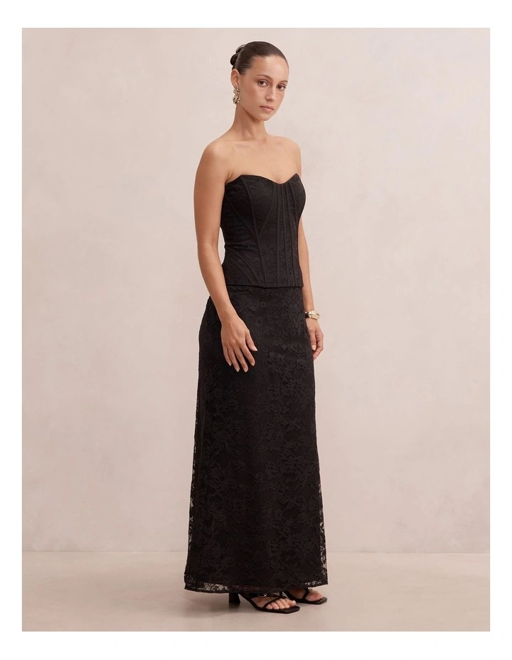 Myla Corset Lace Maxi Dress in Black image 3