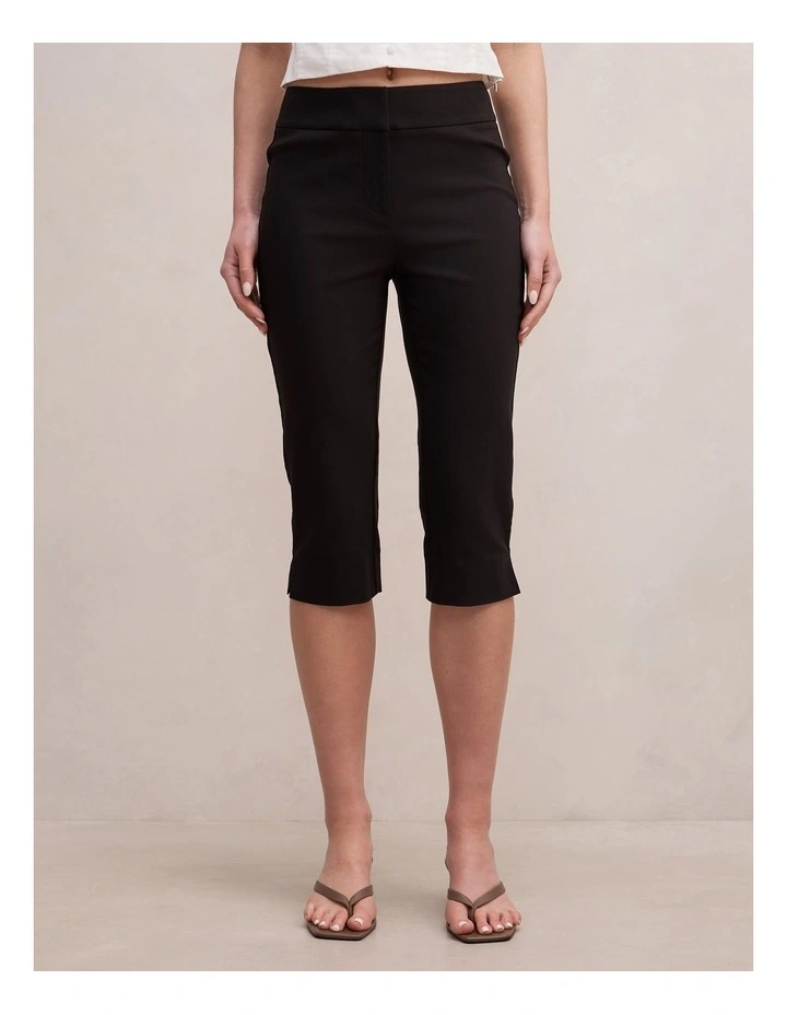 Alex Knee Length Capri Pants in Black image 1