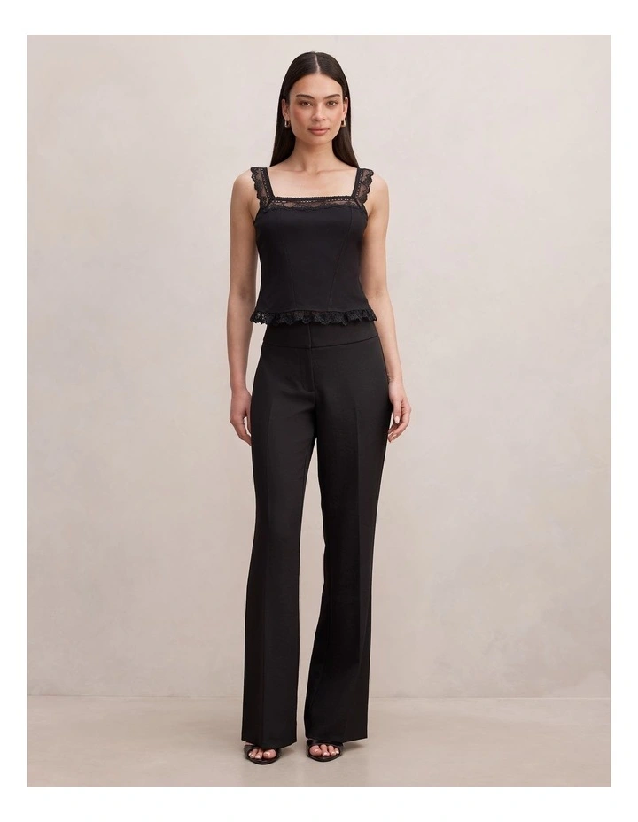 Aurelia Square Neck Lace Camisole Top in Black image 5