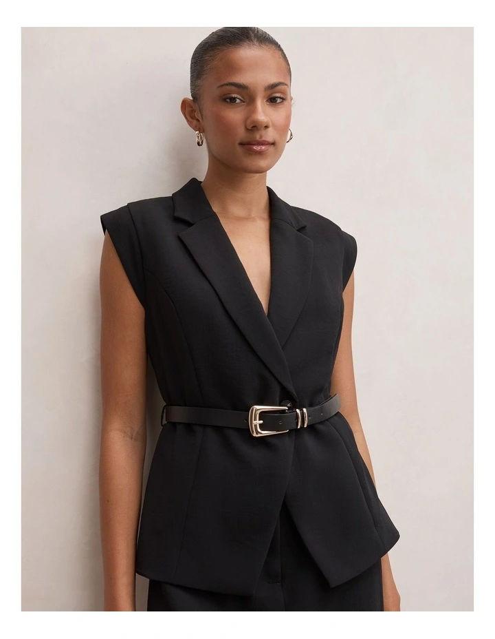 Ayla Tailored Belted Jumpsuit in Black image 4