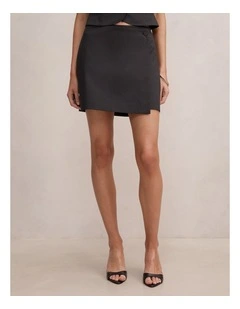 Bonnie Cotton Mini Skirt in Black