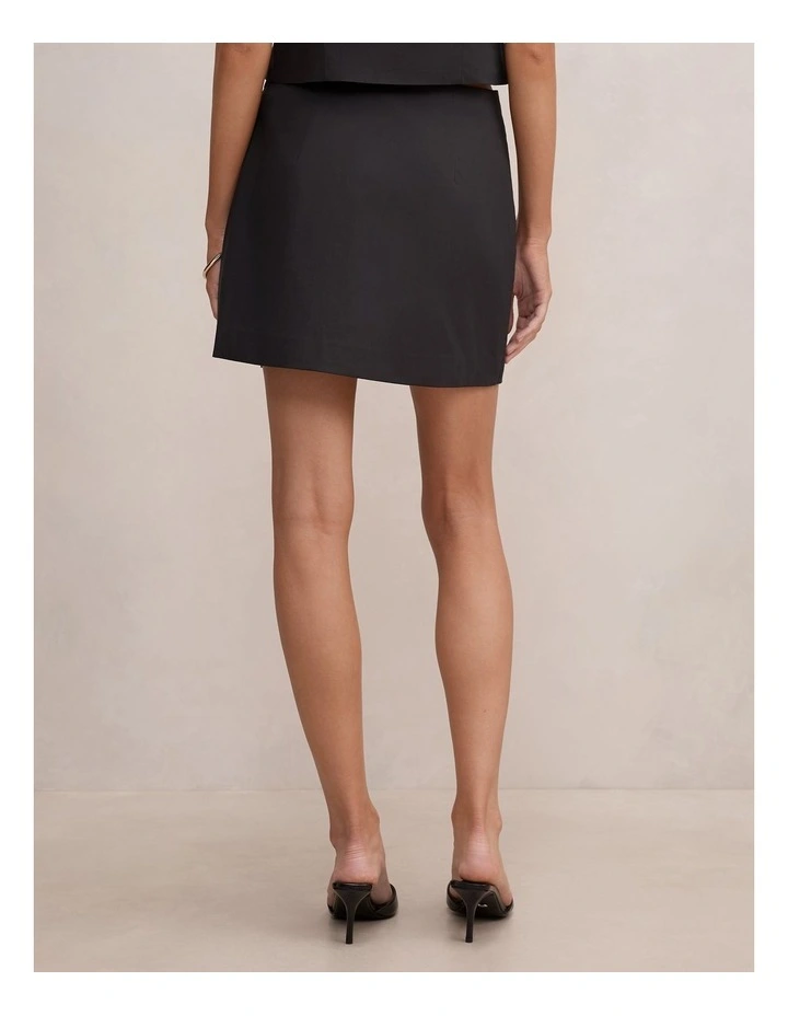 Bonnie Cotton Mini Skirt in Black image 2