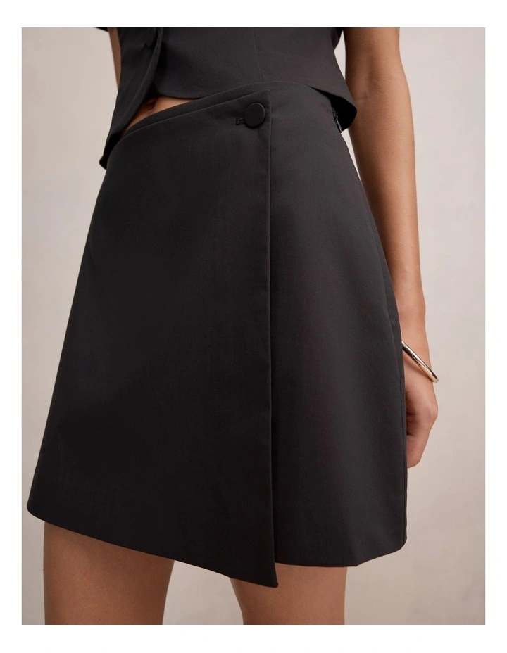 Bonnie Cotton Mini Skirt in Black image 4