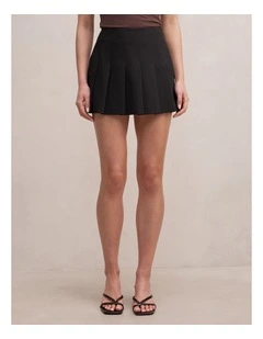 Tara Pleated Skort in Black
