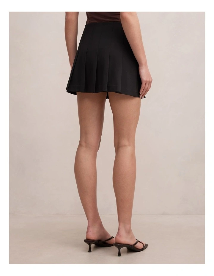 Tara Pleated Skort in Black image 2