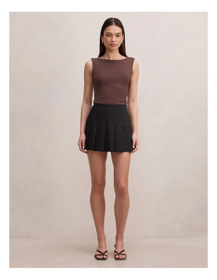 Tara Pleated Skort in Black image 5