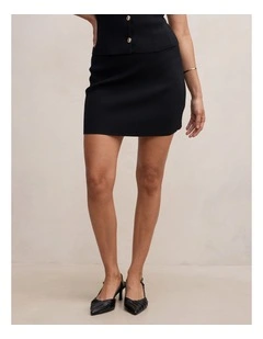 Esther Knitted Mini Skirt in Black